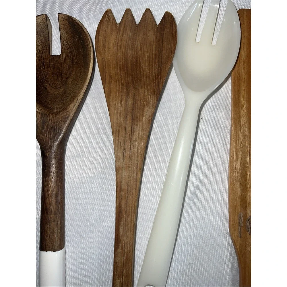 VTG Lot of 8 Wooden Spoons Spatula Primitive Country Kitchen Farmhouse Utensils
